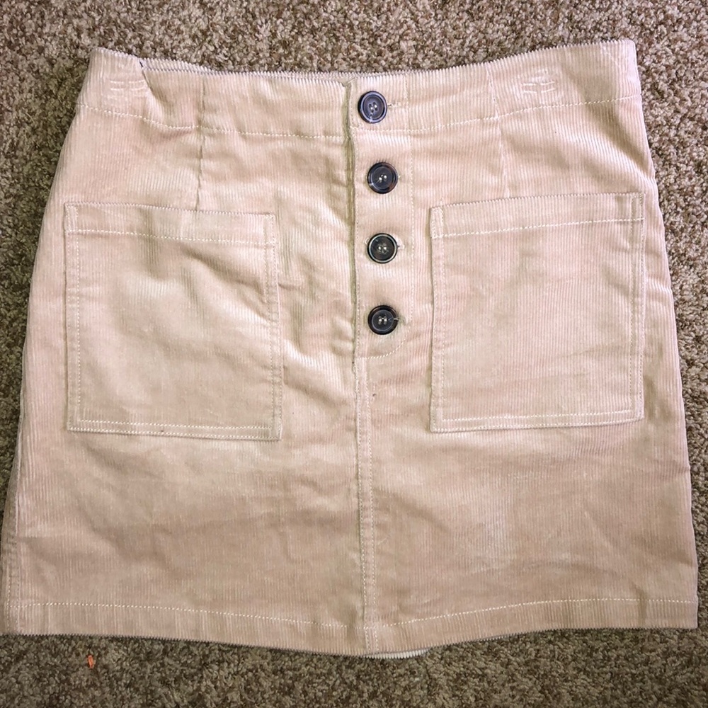 Love Tree Corduroy Tan Skirt